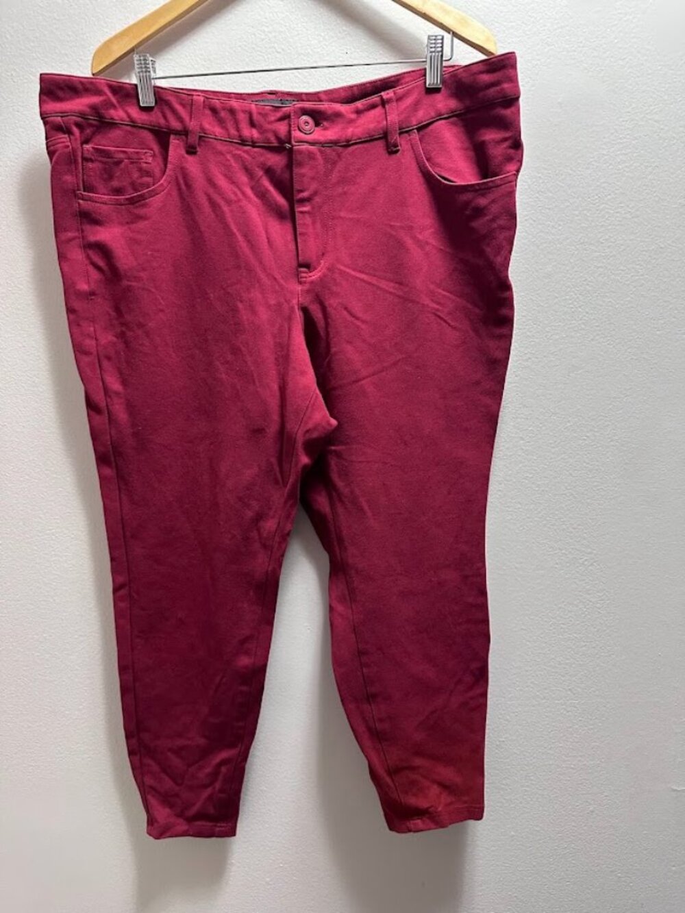 Torrid Size 20R Burgundy Stretch Skinny Ankle Pants Wine Red